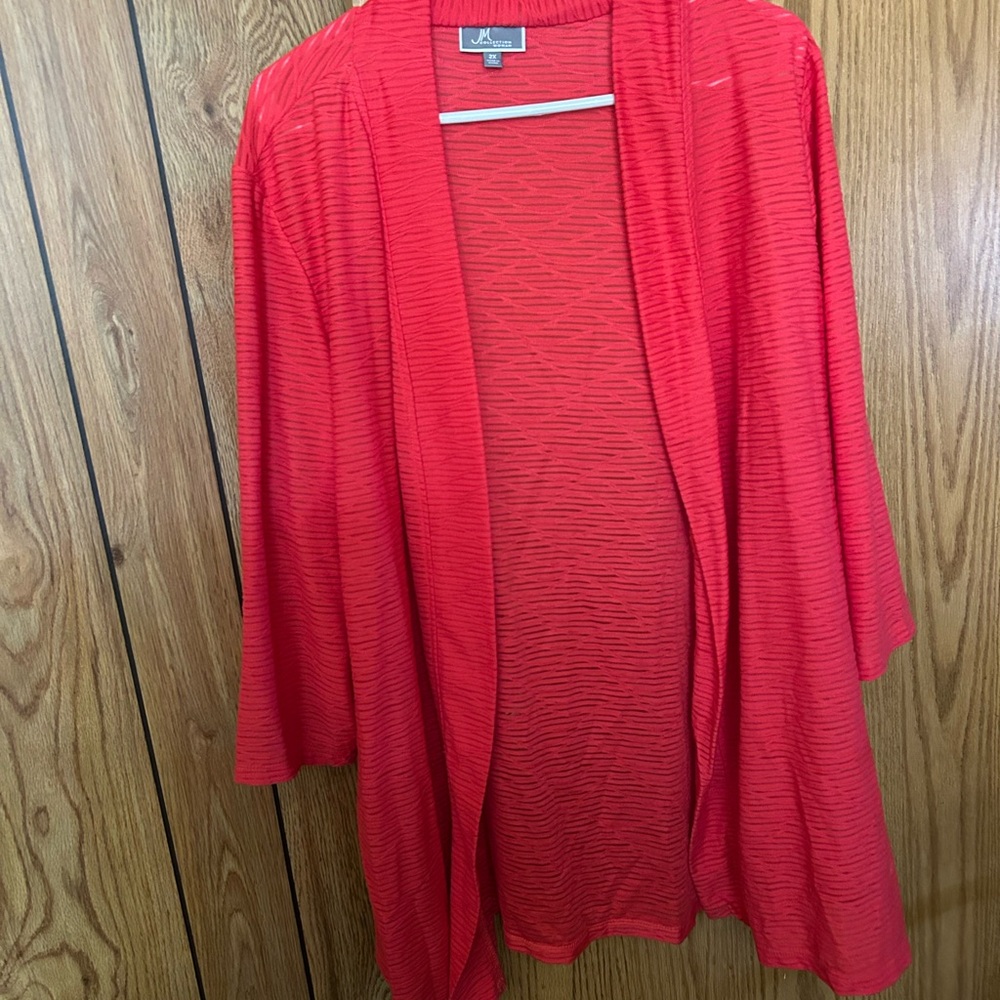 JM collection Coral Jacket with a long sleeve blouse